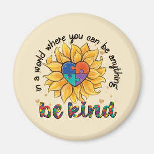 Autism Sunflower Be Kind Magnet