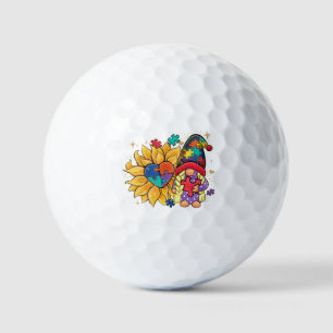 Autism Sunflower Gnome Golf Balls
