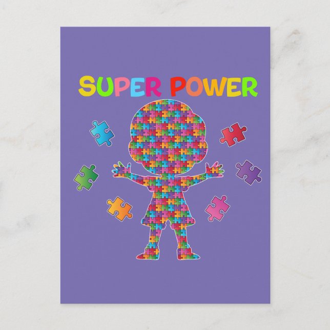 Autism, Super Power Postcard (Front)
