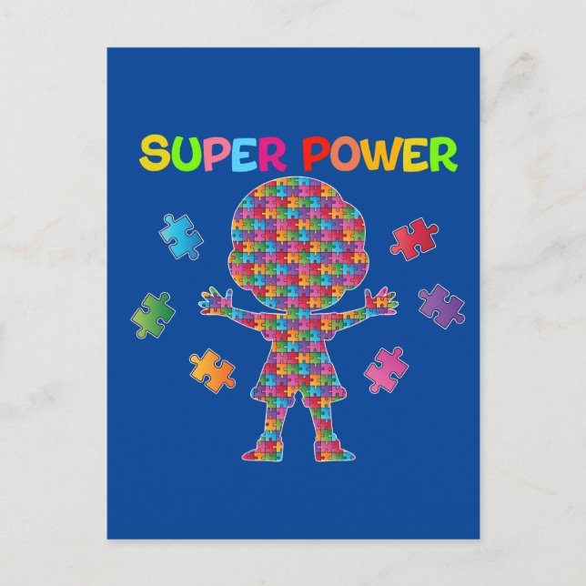 Autism, Super Power Postcard (Front)