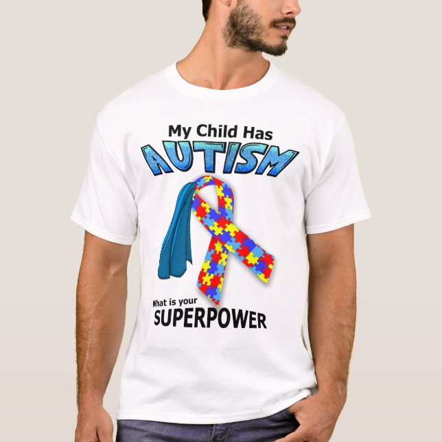Autism Superhero - Superpower Light T-Shirt (Front)