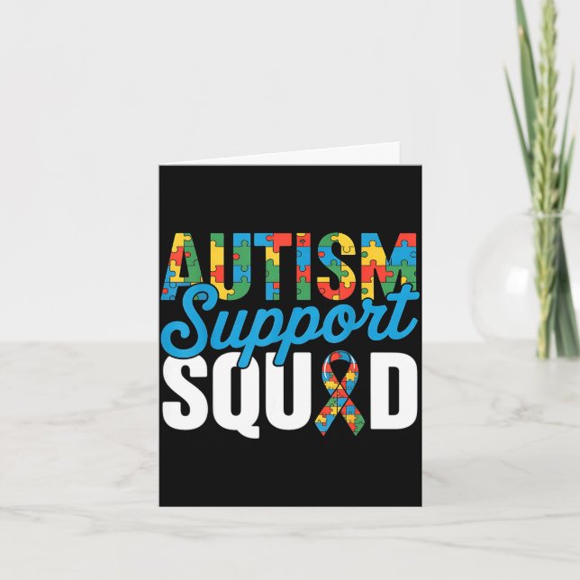 Autism support squad for autism awareness autism card (Front)