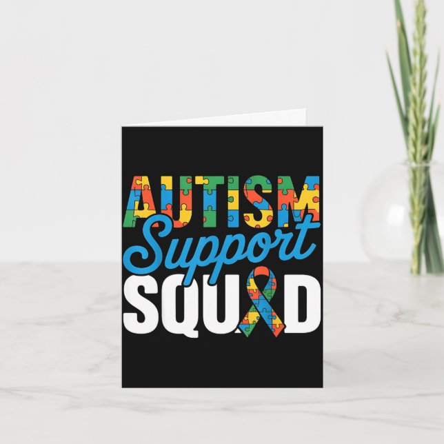 Autism support squad for autism awareness autism card (Front)