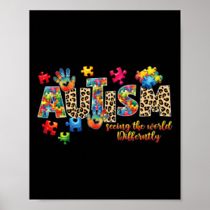 Autism Support Teacher Women Kids Autism Awareness Poster