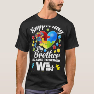 Autism-Supporting My Brother Puzzle Autism Awarene T-Shirt