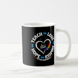 Autism Teach Love Inspire Hope Teacher Blue Autism Coffee Mug