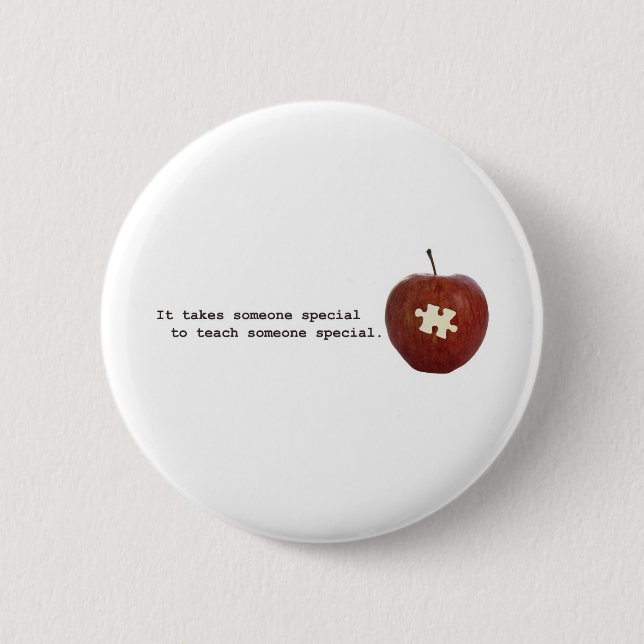 Autism Teacher 2 Inch Round Button (Front)