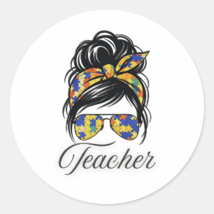 Autism Teacher Advocate Support Inclusion Special  Classic Round Sticker