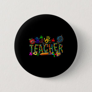 Autism Teacher Autism Awareness Coquette Autism 2 Inch Round Button