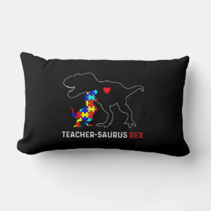 Autism Teacher Dinosaur Teachersaurus Rex Awarenes Lumbar Pillow