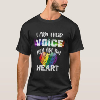 Autism Teacher I Am Their Voice They Are My He T-Shirt