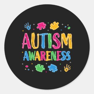 Autism Teacher Kids Colour Outside The Line Autism Classic Round Sticker