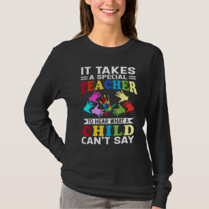Autism Teacher Puzzle Piece Special Child Womens A T-Shirt