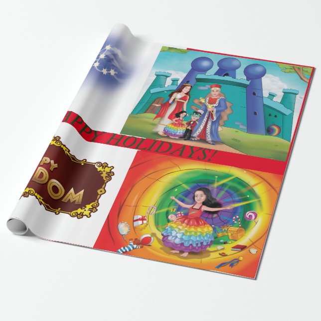 Autism: The Happy Kingdom Wrapping Paper (Unrolled)