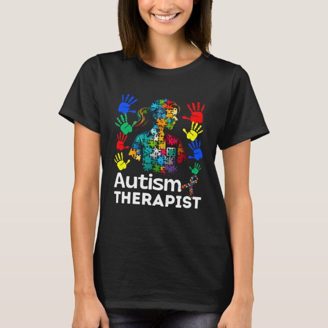 Autism Therapist Navigating Autism Autism Counseli T-Shirt (Front)