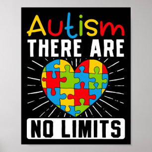 Autism There Are No Limits Awareness Disabilities Poster