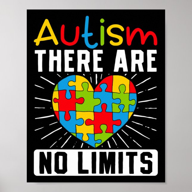 Autism There Are No Limits Awareness Disabilities  Poster (Front)