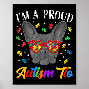 Autism Tio French Bulldog Dog Puzzle Gles  Poster