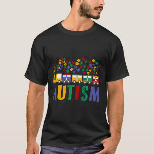 Autism Train Colorful Autism Awareness Puzzle T-Shirt