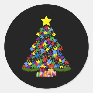 Autism Tree Autism Awareness Classic Round Sticker