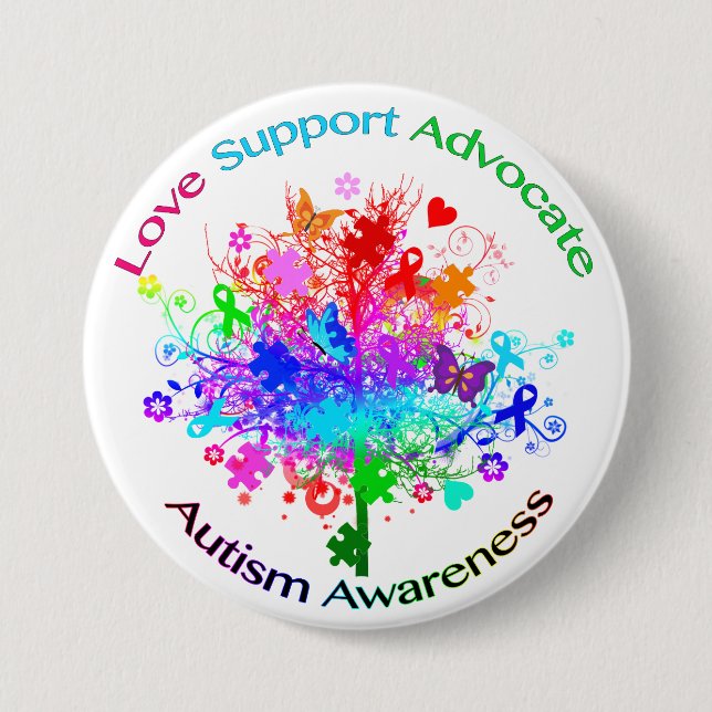 Autism Tree in Spectrum 3 Inch Round Button (Front)