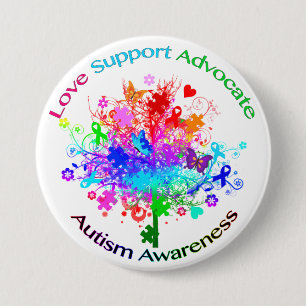 Autism Tree in Spectrum 3 Inch Round Button