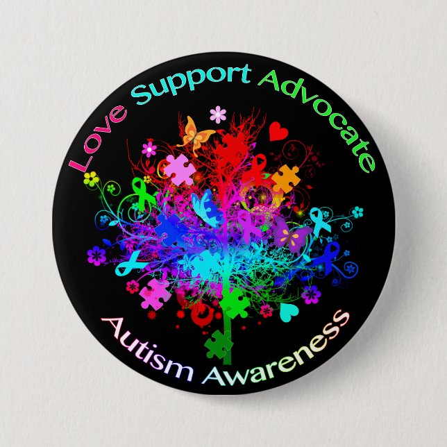 Autism Tree in Spectrum 3 Inch Round Button (Front)