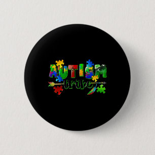 Autism Tribe Puzzle Heart World Autism Awareness D 2 Inch Round Button