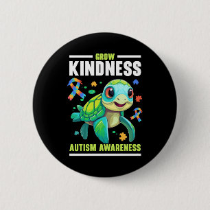 Autism Turtle Autistic Puzzle Autism Awareness     2 Inch Round Button