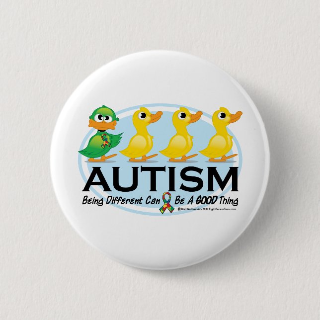 Autism Ugly Duckling 2 Inch Round Button (Front)