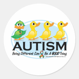 Autism Ugly Duckling Classic Round Sticker