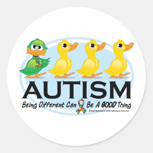 Autism Ugly Duckling Classic Round Sticker (Front)