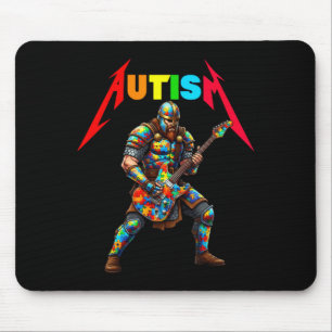 Autism viking guitar player rock music autism mouse pad