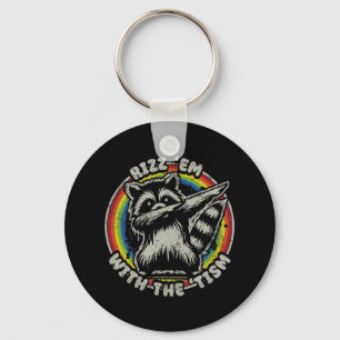 Autism Vintage Rizz Em With The Tism Meme Autistic Keychain