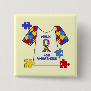 Autism Walk For Awareness 2 Inch Square Button