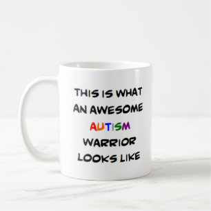autism warrior, awesome coffee mug