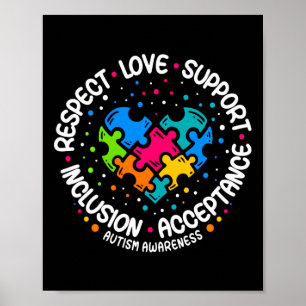 Autism Women Men Respect Love Support Autism Aware Poster