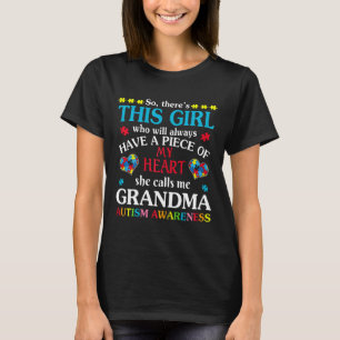 Autism-Womens Autism Grandma Support Granddaughter T-Shirt