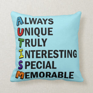 Autism Word Poem Throw Pillow