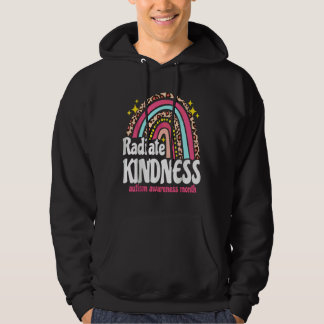 Autism World Awareness Leopard Rainbow Radiate Kin Hoodie