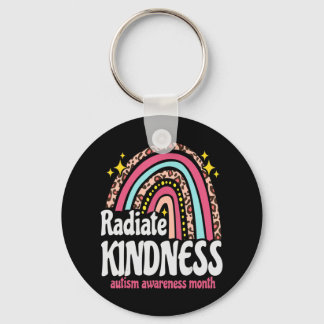 autism world awareness leopard rainbow Radiate Kin Keychain