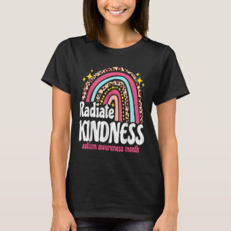 Autism World Awareness Leopard Rainbow Radiate Kin T-Shirt
