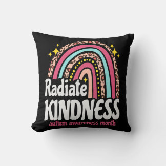autism world awareness leopard rainbow Radiate Kin Throw Pillow