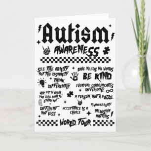 Autism World Tour Autism Awareness (on Back) Card
