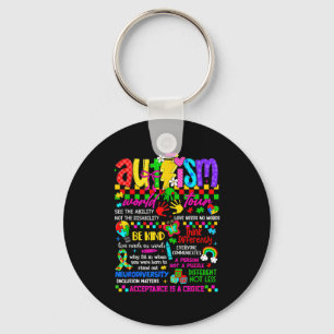 Autism World Tour Be Kind Autism Awareness Neurodi Keychain