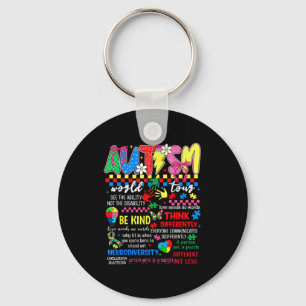 Autism World Tour Be Kind Autism Awareness Neurodi Keychain