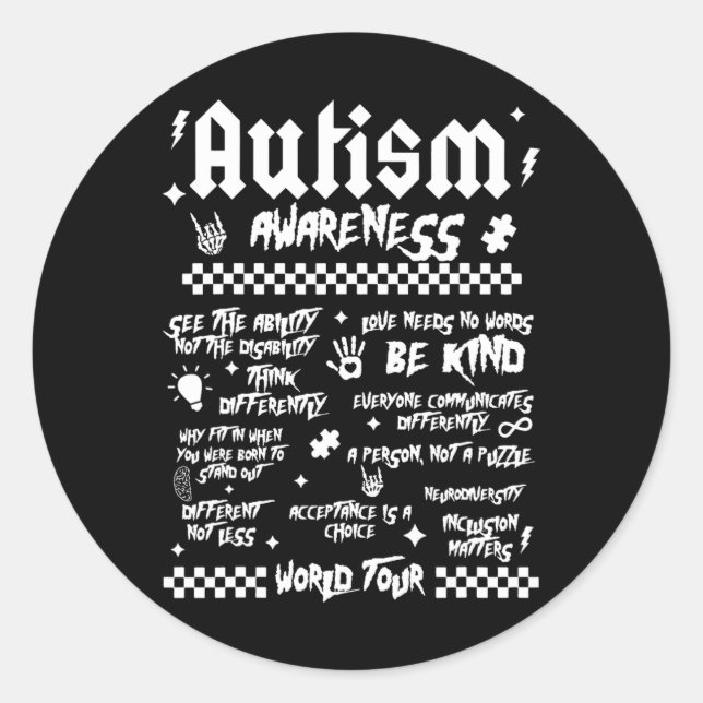 Autism World Tour  Classic Round Sticker (Front)