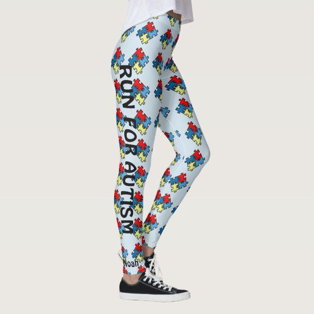 Autisme Courir Leggings Puzzle Blue Pants Guerrier (Droite)