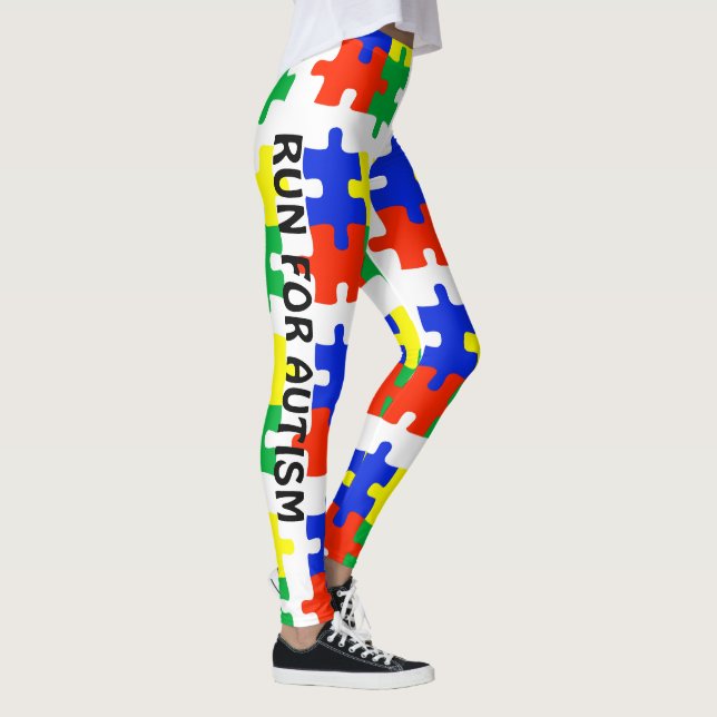 Autisme courir Leggings Puzzle Pants Guerrier Mama (Droite)