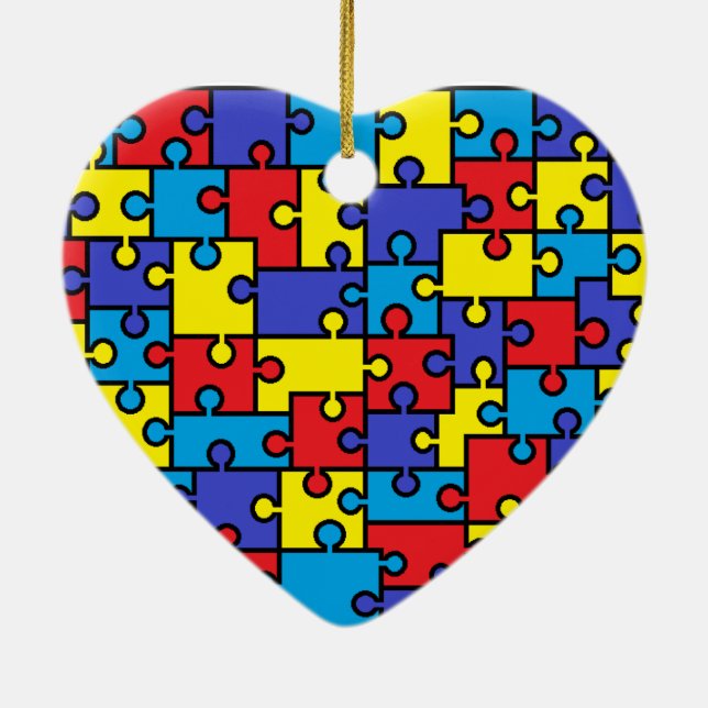 Autisme Puzzle Coeur ornement de Noël (Dos)